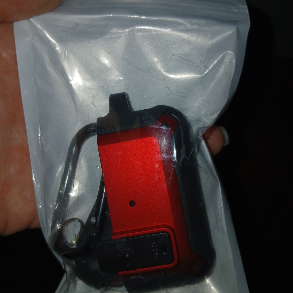 Red and Black Carabiner Keychain Air Pod 2 Case